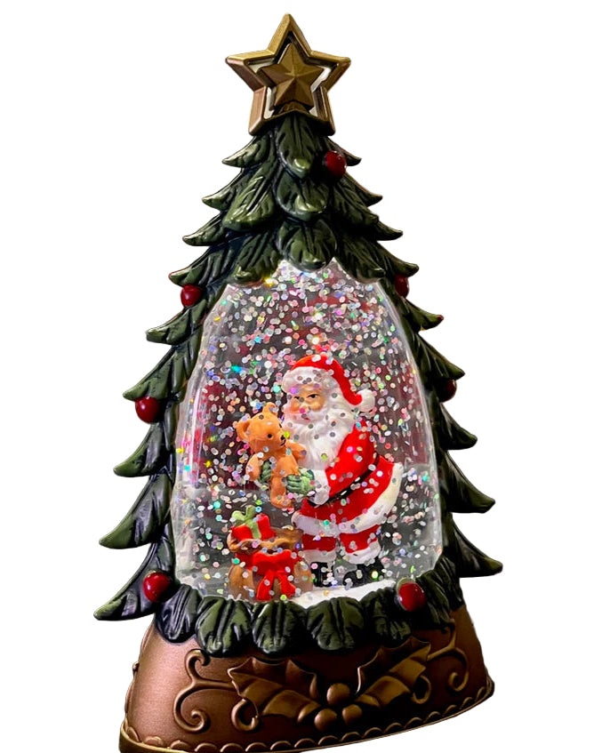 Christmas Lantern with Santa in a Tree with Gifts 37691