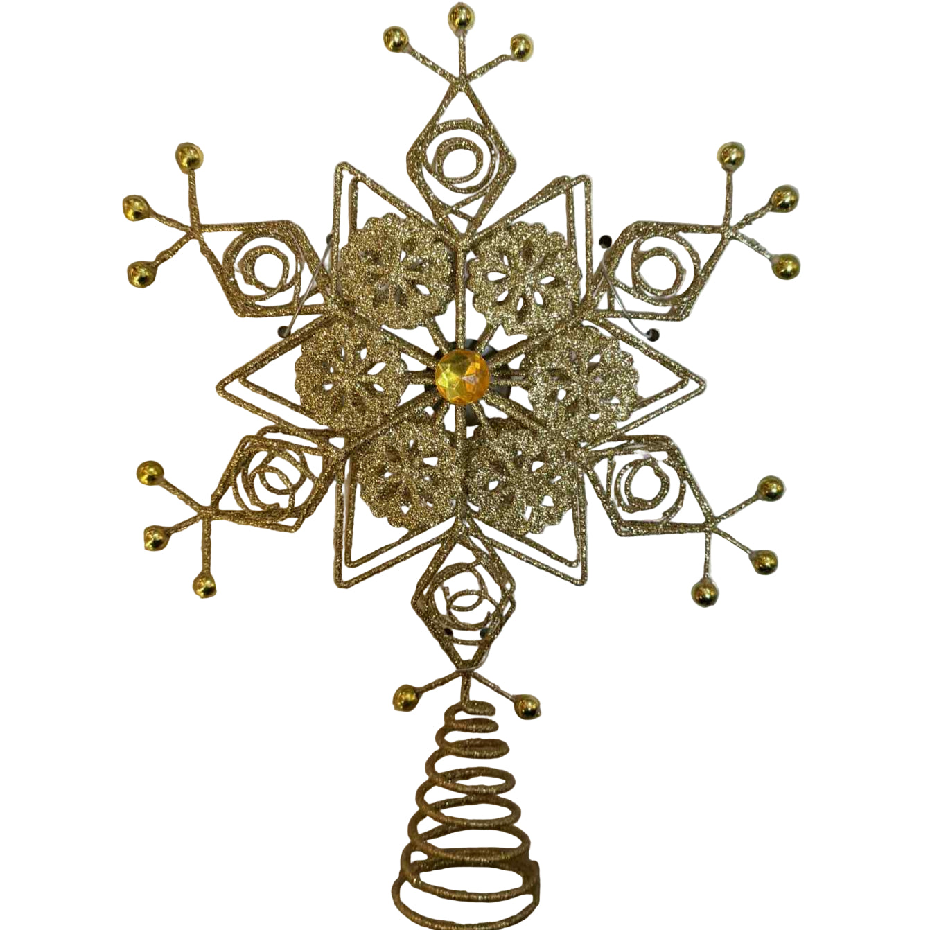 Gold Snowflake Christmas Tree Topper 31760