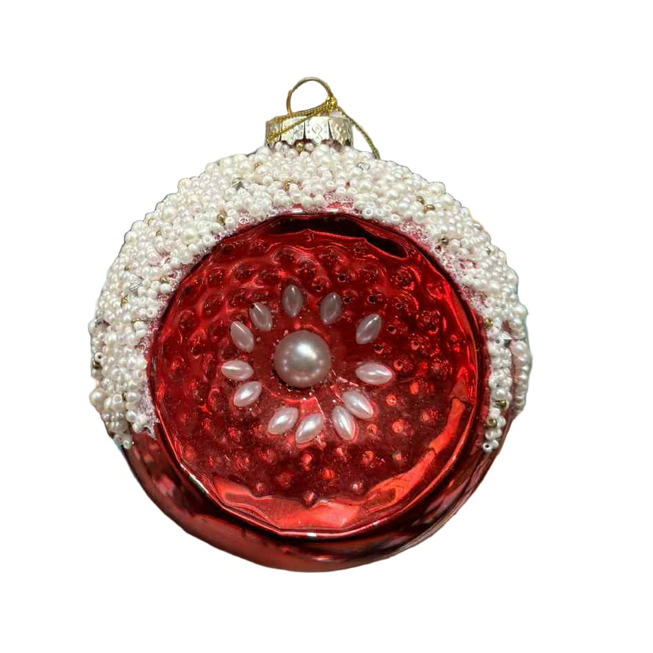 Red Vintage Ball Hanging Ornament 40331