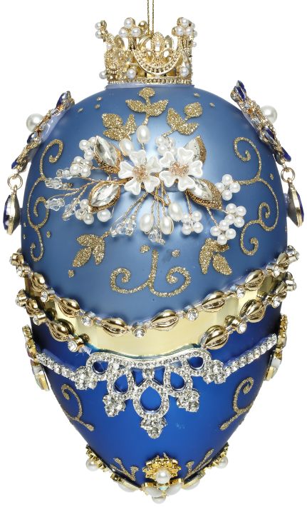 Mark Roberts Faberge Jewel Egg Ornament , Blue 41560