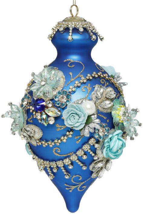 Mark Roberts Kings Jewel Finial Ornament, Blue 41565