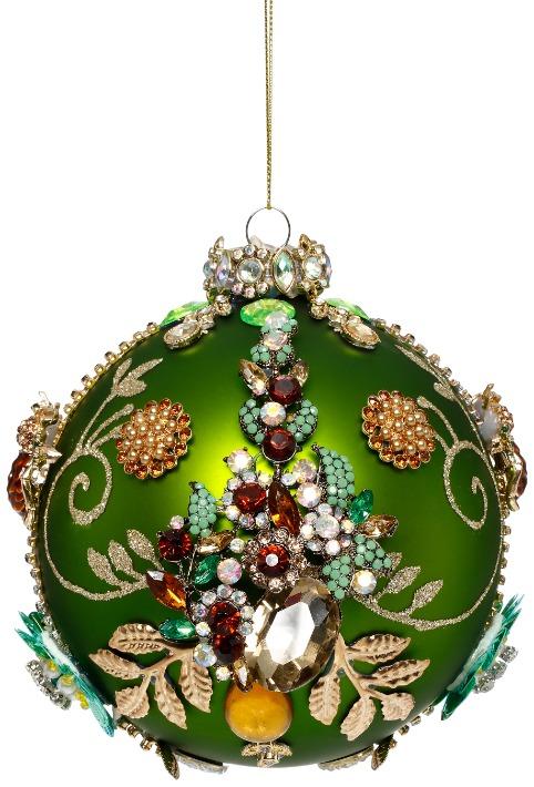 Mark Roberts - Kings Jewel Ball Ornament, Green- 5 Inches 42170