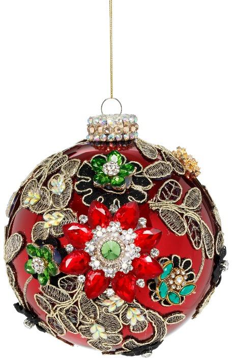 Mark Roberts - Kings Jewel Ball Ornament, Red - 5 Inches 42171