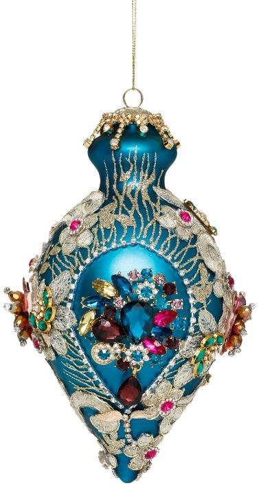 Mark Roberts - Kings Jewel Fancy Finial Ornament, Teal - 8 Inches 42176