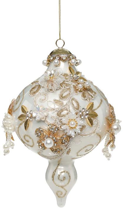 Mark Roberts - Kings Jewel Extra Fancy Finial Ornament, White - 8 Inches 42179