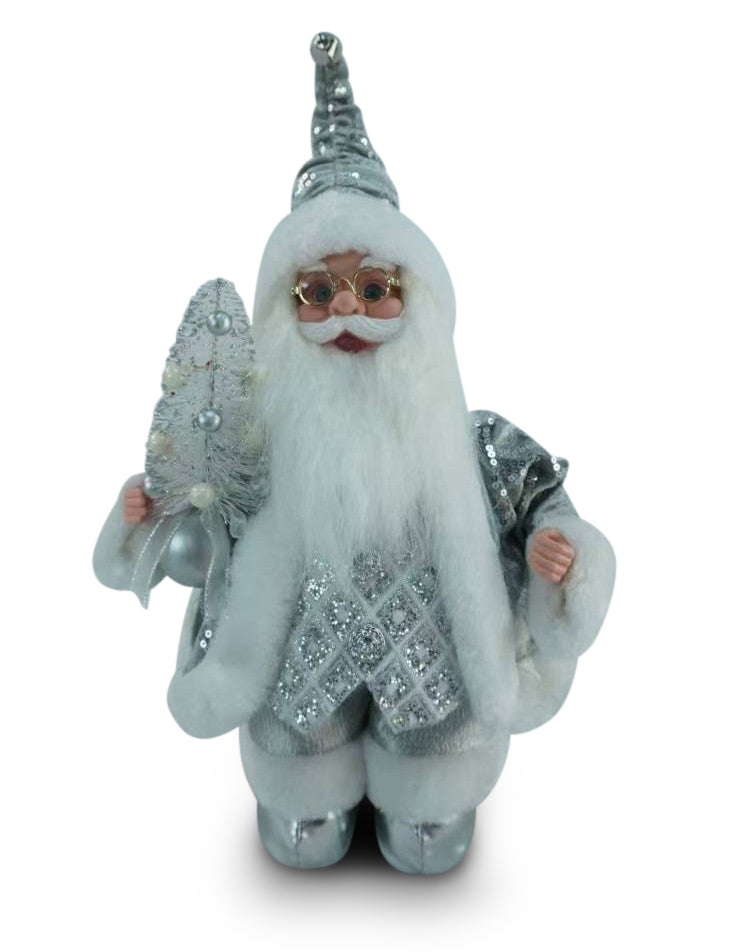 Santa Cute Silver 30cm w Music