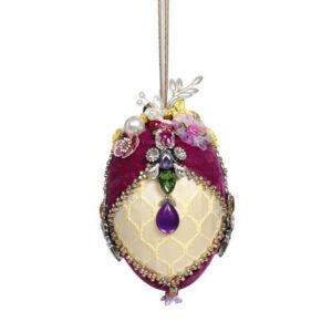 Mark Roberts - 15cm/6" - Elegant Jewelled Ornament - Dark Purple/Lemon 37045B