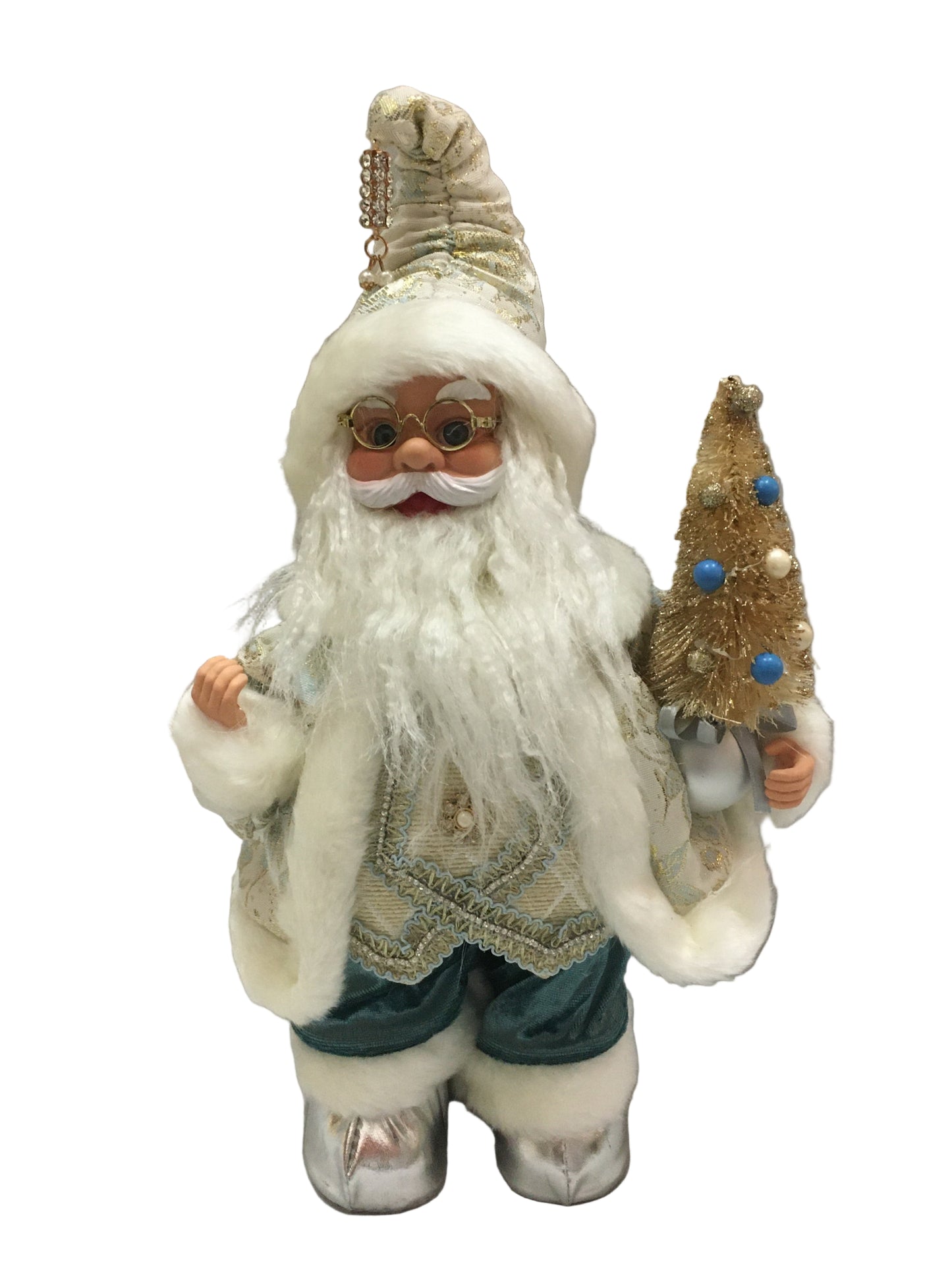 Santa Light Blue 30cm w/music 32557