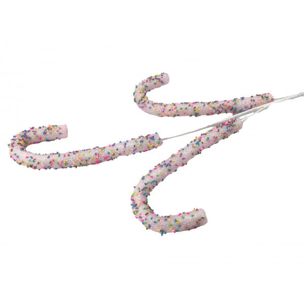 3 Pink Candy Canes Spray 40543
