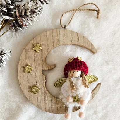 Hanging Moon With Angel White 41686