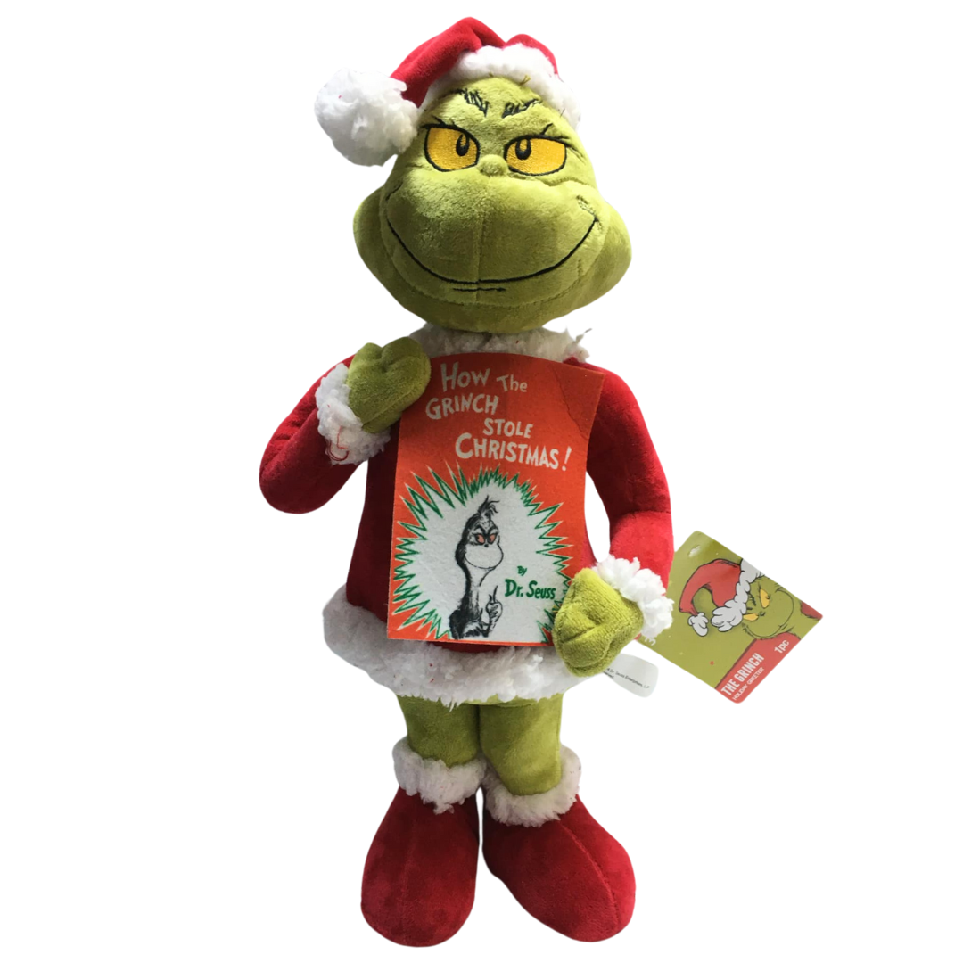 Dr Seuss Grinch with Book as a Holiday Greeter 27187