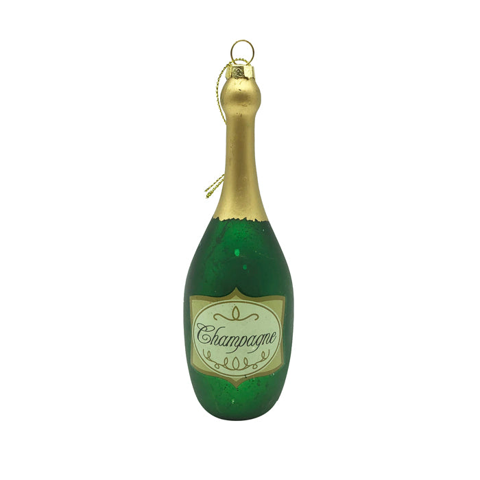 Glass Bauble Champagne Bottle Decorative 39749