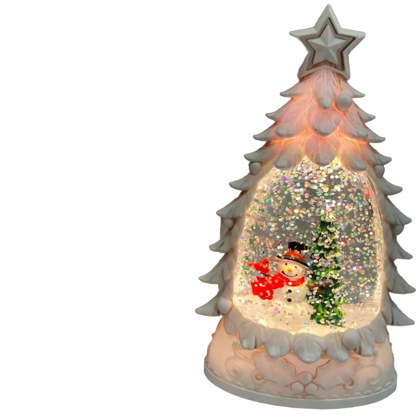Mini Lantern Snowing Tree with Snowman -41444(2)