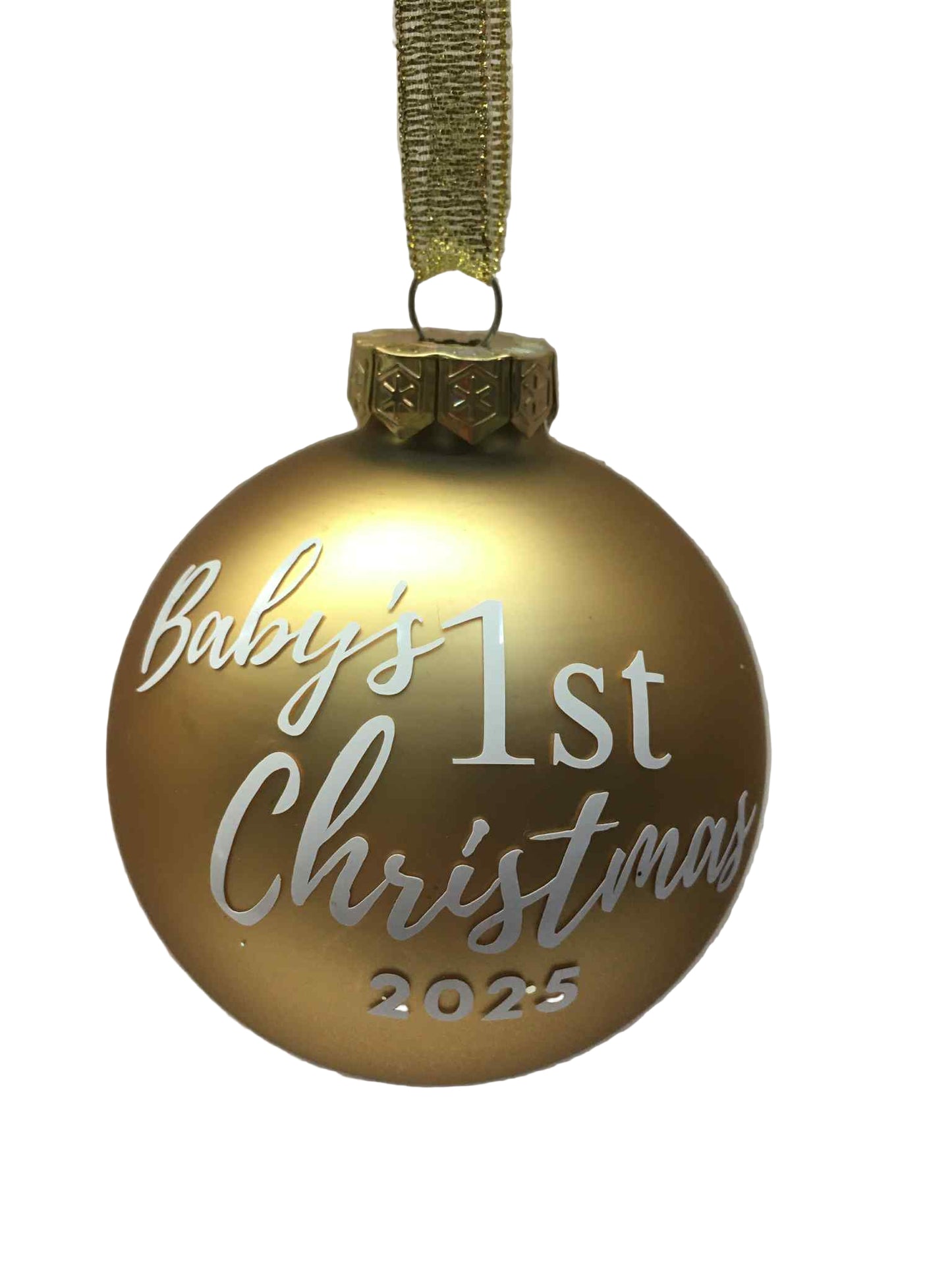 Baby's First Christmas Bauble Matte Gold 25281