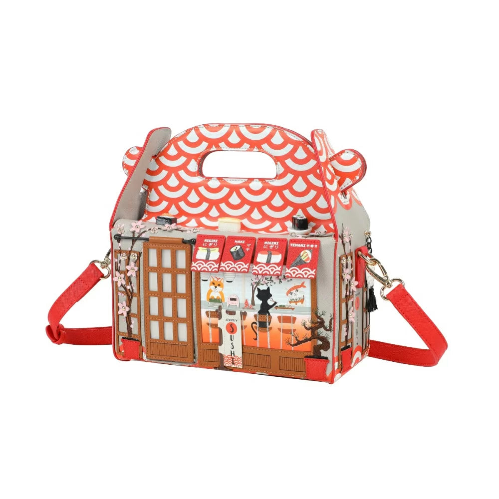 Vendula London Sushi - Grey Edition Takeaway Box Bag with Shoulder Strap 41719
