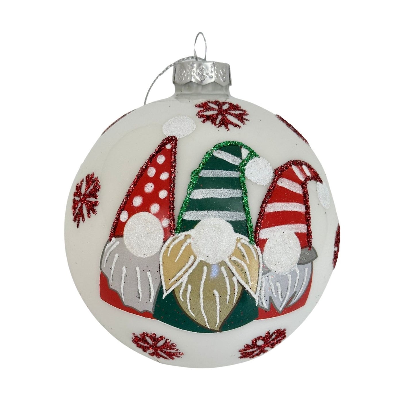 Christmas Gnome Glass Bauble 40926