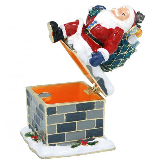 Santa Down Chimmney Trinket Box 35944