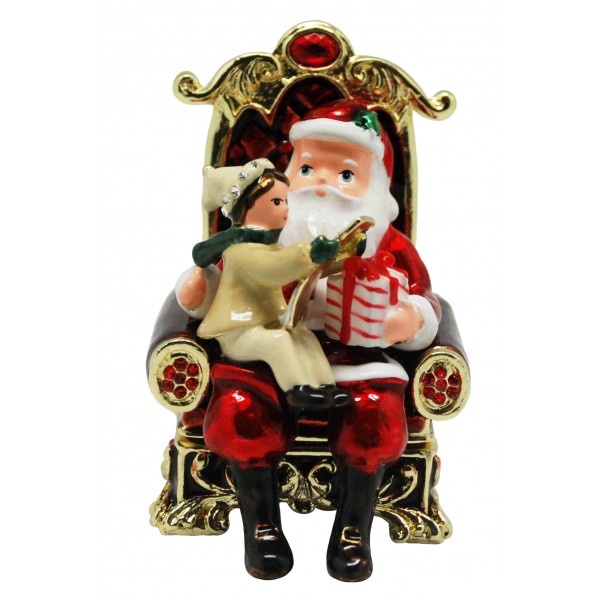 Santa with Kid Trinket Box 41887