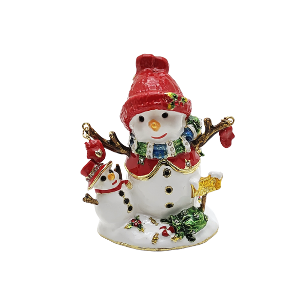 Snowman with Baby Trinket Box 41511