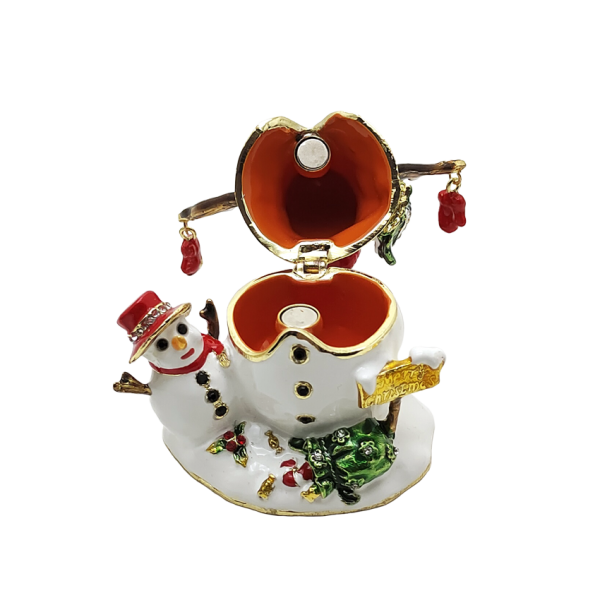 Snowman with Baby Trinket Box 41511