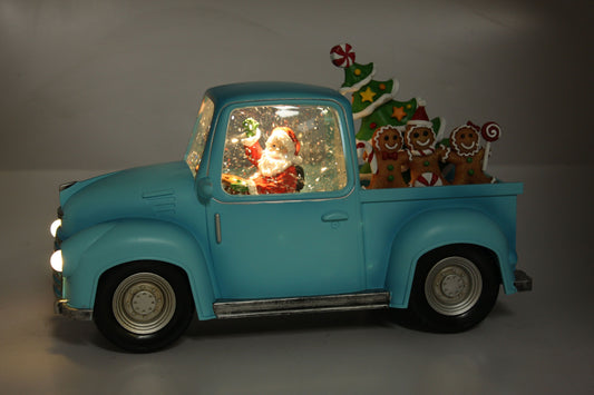 Blue Ute Led Lantern with Sound with Santa and Gingerbread 37692