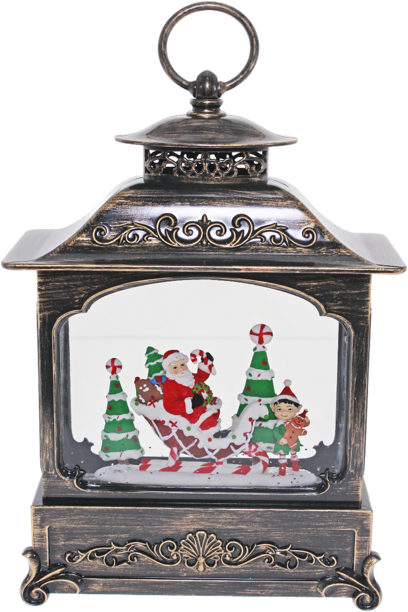 Music W-S Lantern Santa Sleigh 27184