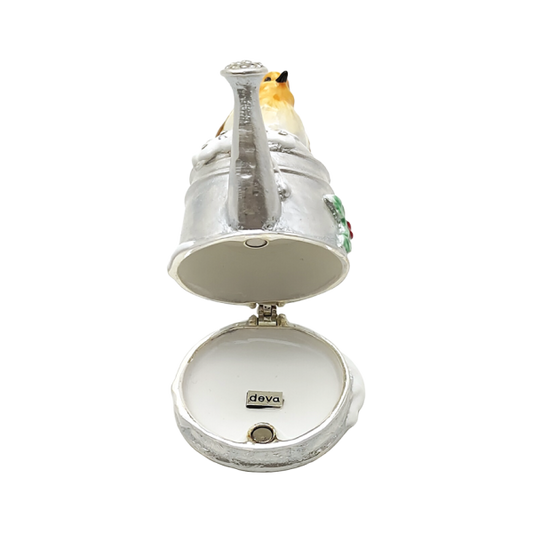 Christmas Robin on Watering Can Trinket Box 41886