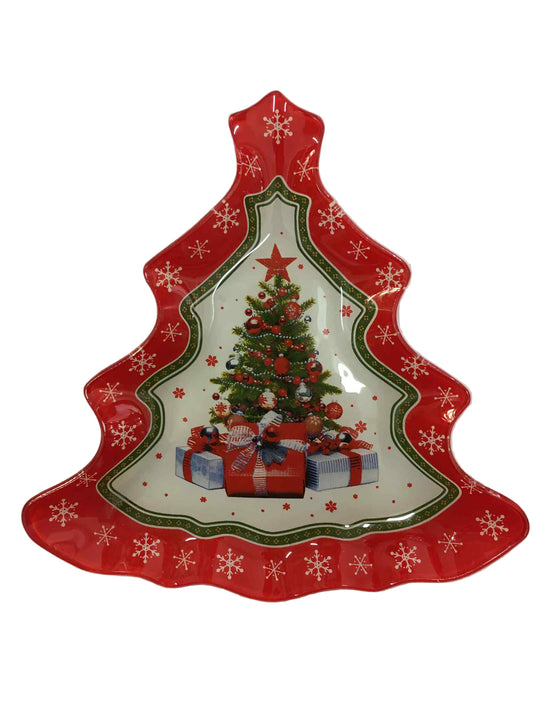 Glass Christmas Tree Plate 41920
