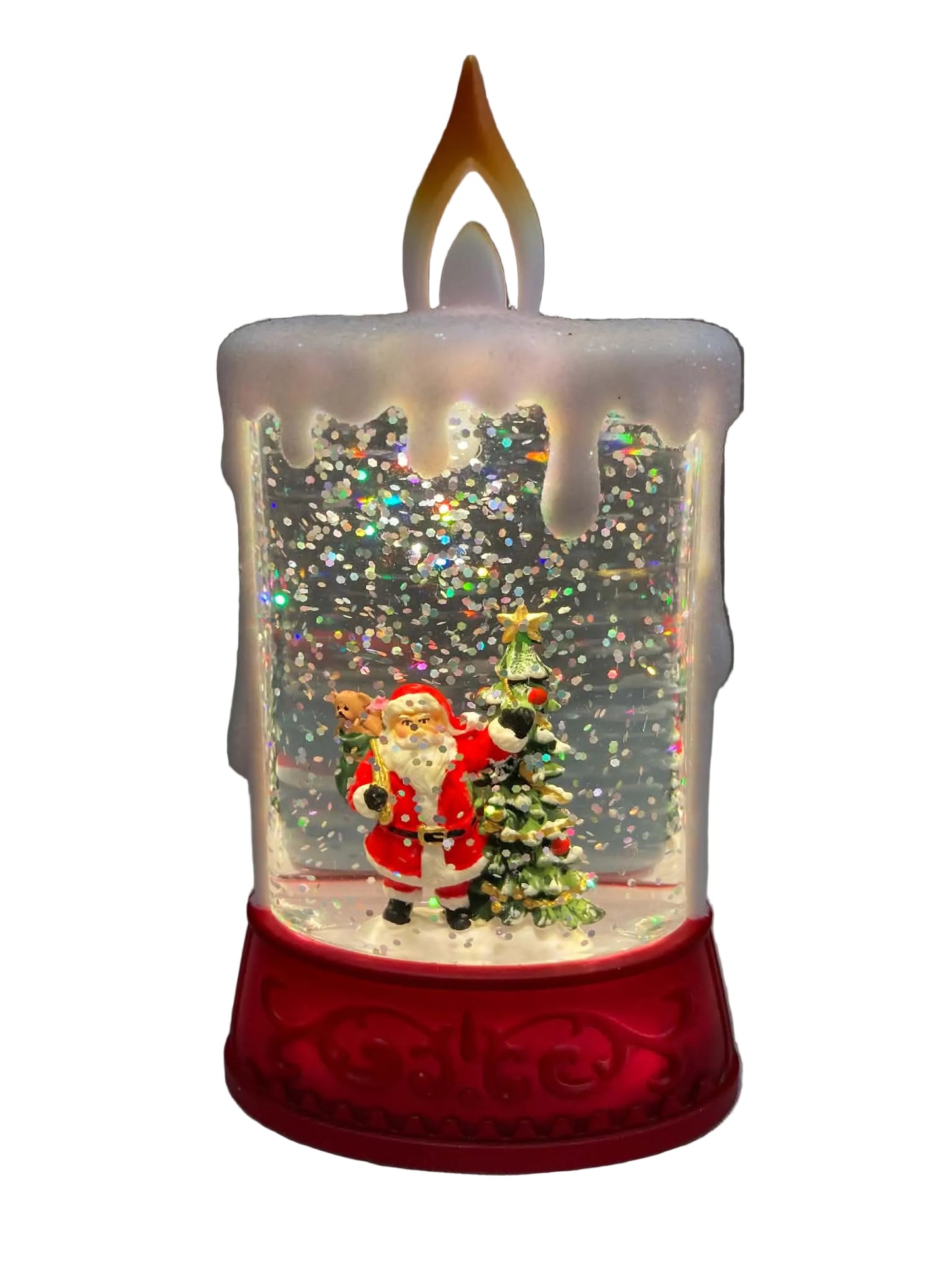 Mini Lantern Snowing Candle with Santa -41444(12)