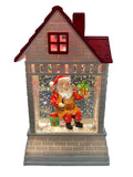 Mini Lantern Snowing House with Santa -41444(1)