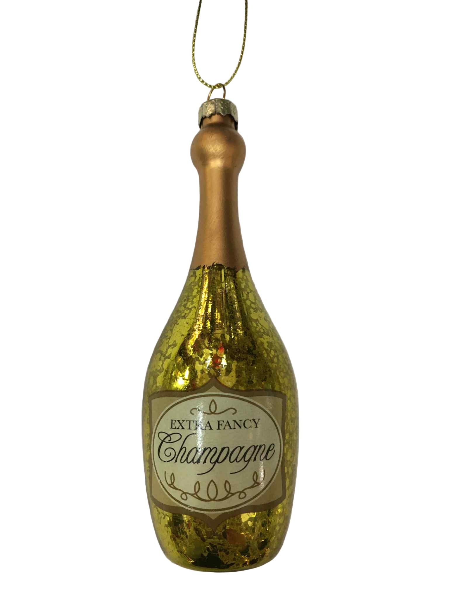 Gold Champagne Bottle Ornament 39749g