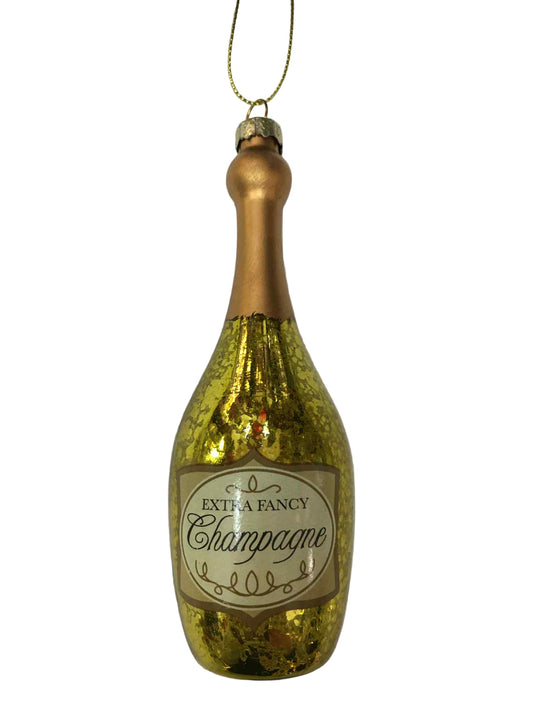 Gold Champagne Bottle Ornament 39749g