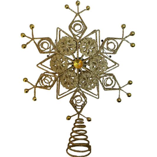 Gold Snowflake Christmas Tree Topper 31760