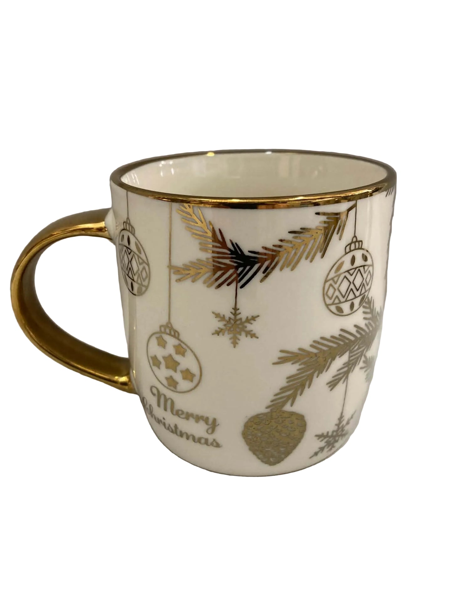 Gold and White Christmas Mug 27130B