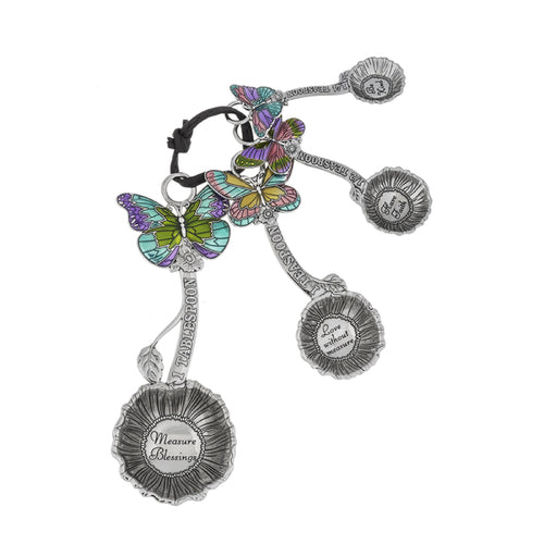 Tamboril Measuring Spoons Colourful Butterflies set of 4 24384