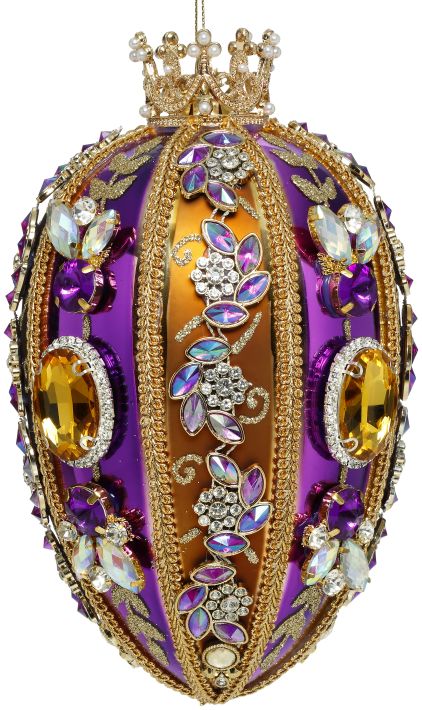 Mark Roberts Faberge Jewel Egg Ornament , Copper/Purple 41561