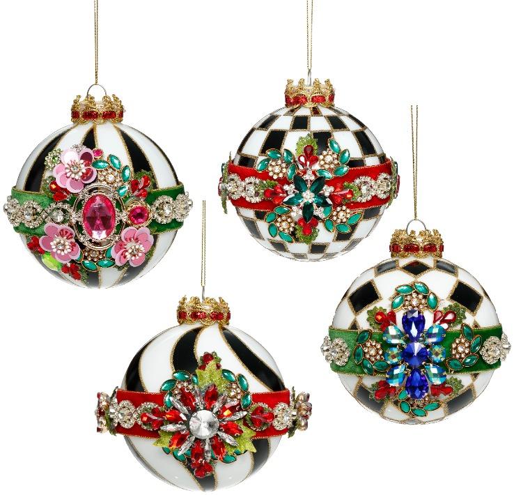 Mark Roberts - Timeless Jeweled Ornament, Box of 4 - 4 Inches, 42156