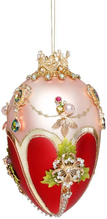 Mark Roberts -  Faberge Jewel Egg Ornament , Pink/Raspberry -  7 Inches, 42167
