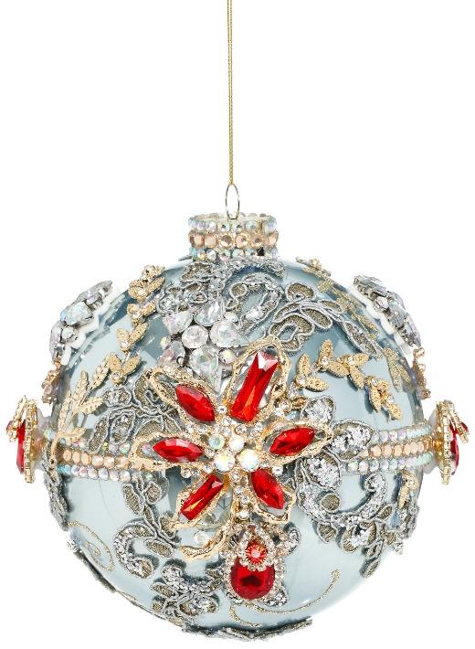 Mark Roberts -  Kings Jewel Ball Ornament, Blue - 5 Inches 42169