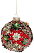 Mark Roberts -  Kings Jewel Ball Ornament, Red - 5 Inches 42171