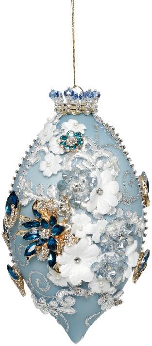 Mark Roberts -  Kings Jewel Ball Ornament, Blue- 8 Inches 42172