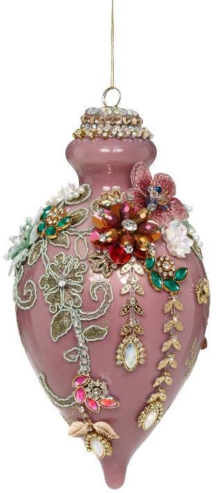 Mark Roberts -  Kings Jewel Fancy Finial Ornament, Mauve - 8 Inches 42175