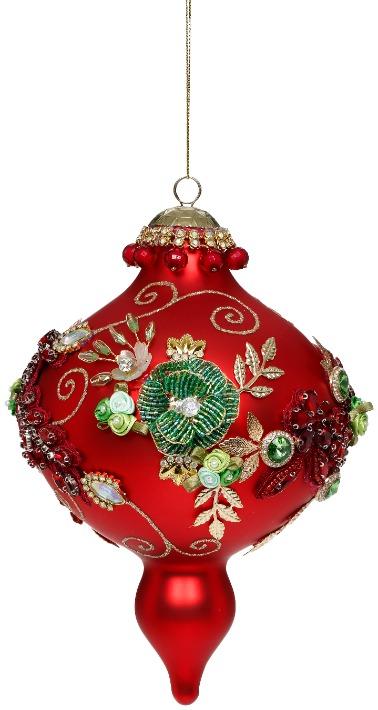 Mark Roberts -  Kings Jewel Extra Fancy Finial Ornament, Red - 8 Inches 42178