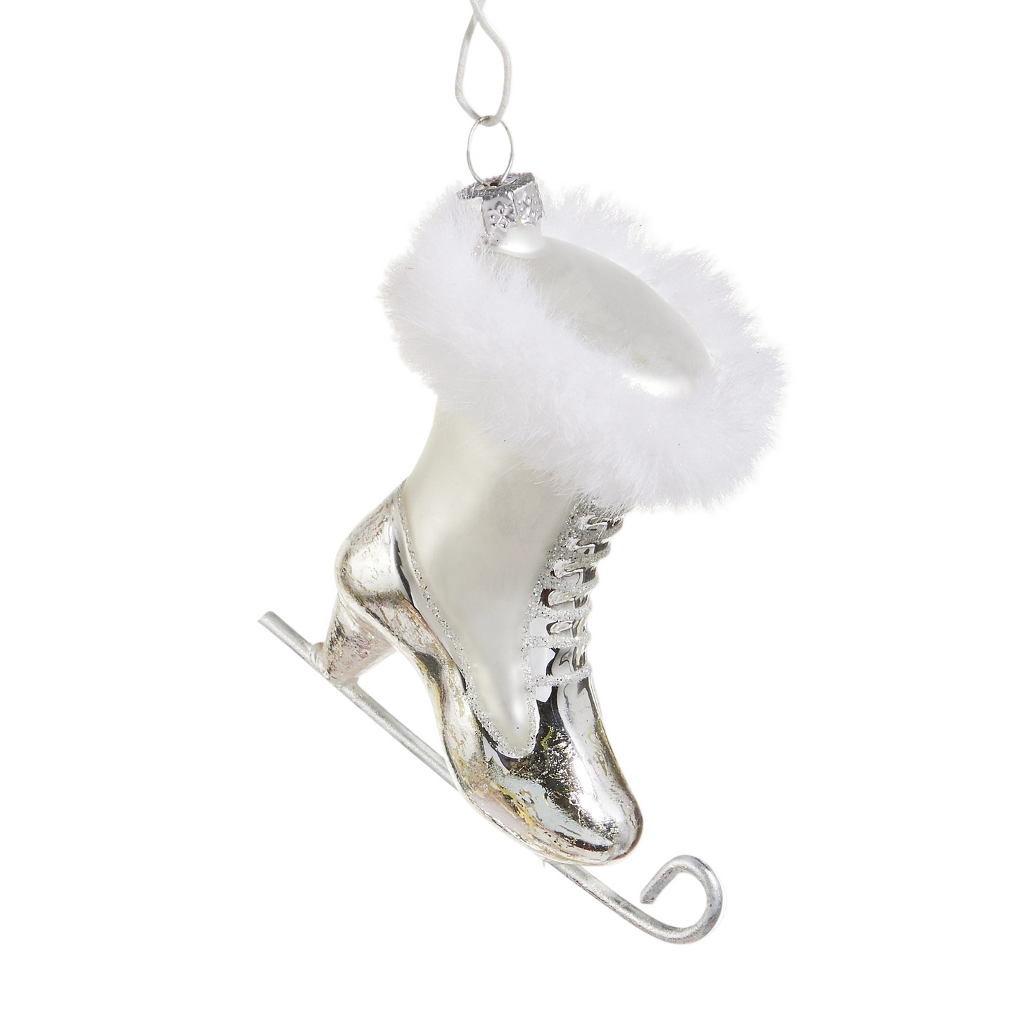 Christmas Ice Skate with Fur Hanging Ornament 41619