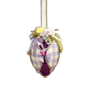 Mark Roberts - 15cm/6" Spring - Easter Egg - Dark Purple/Lemon 37047D