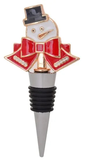 XMAS Bottle Stopper - Snowman with Bow - 42878