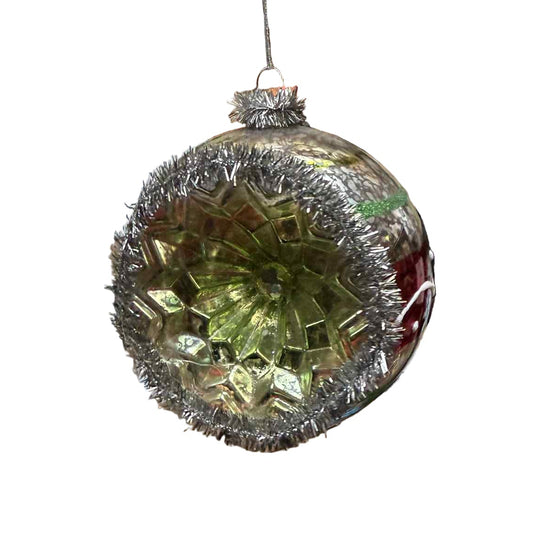 Reflector Ball Hanging Ornament Green 26965