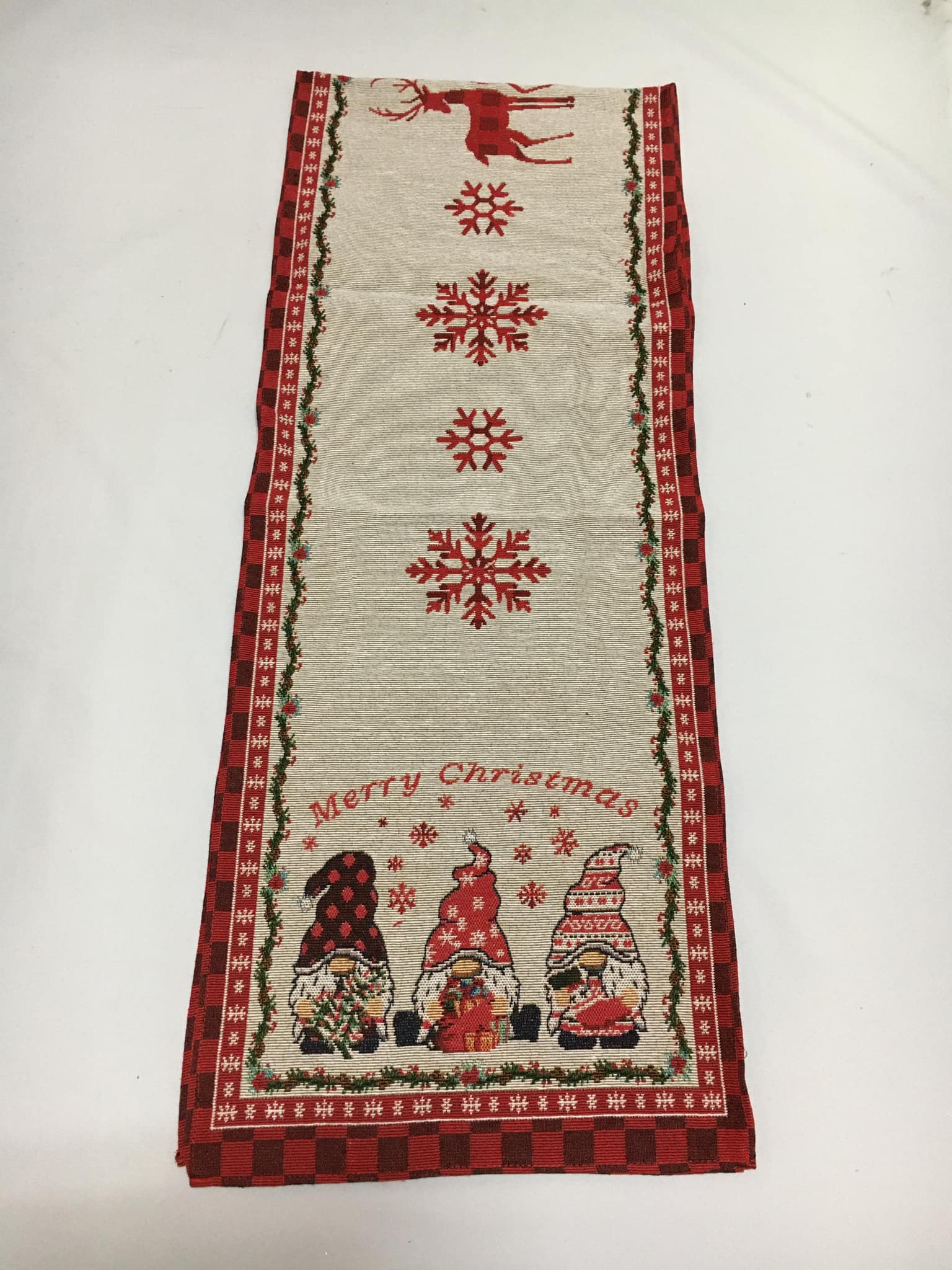 Christmas Table Runner Gnome red 180cm 41219