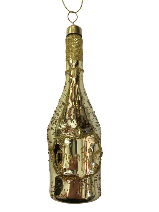 Gold Sparkle Champagne Bottle Ornament 39749gold