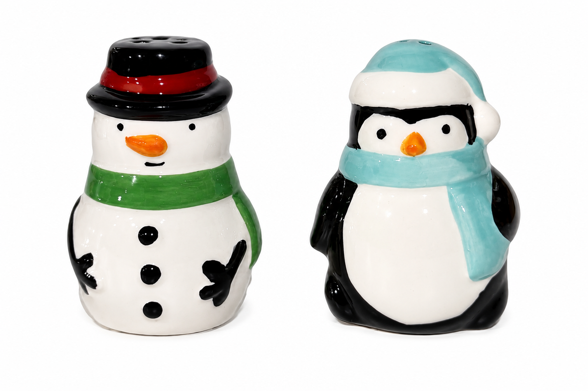Penguin and Snowman Salt and Pepper Shaker 36684